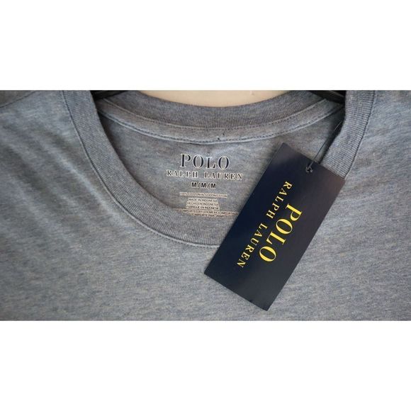 Polo Ralph Lauren PL86SR AW0D Men's Sz M Blue Heather Enzyme Crewneck T-Shirt - Picture 7 of 7